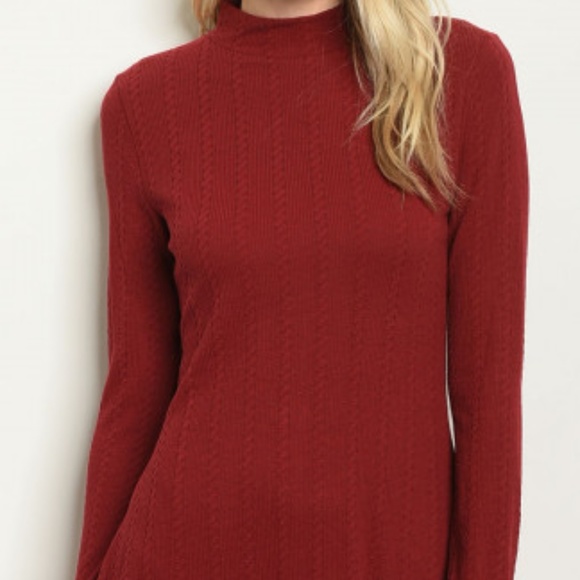 WINE KNIT DRESS - Picture 2 of 7